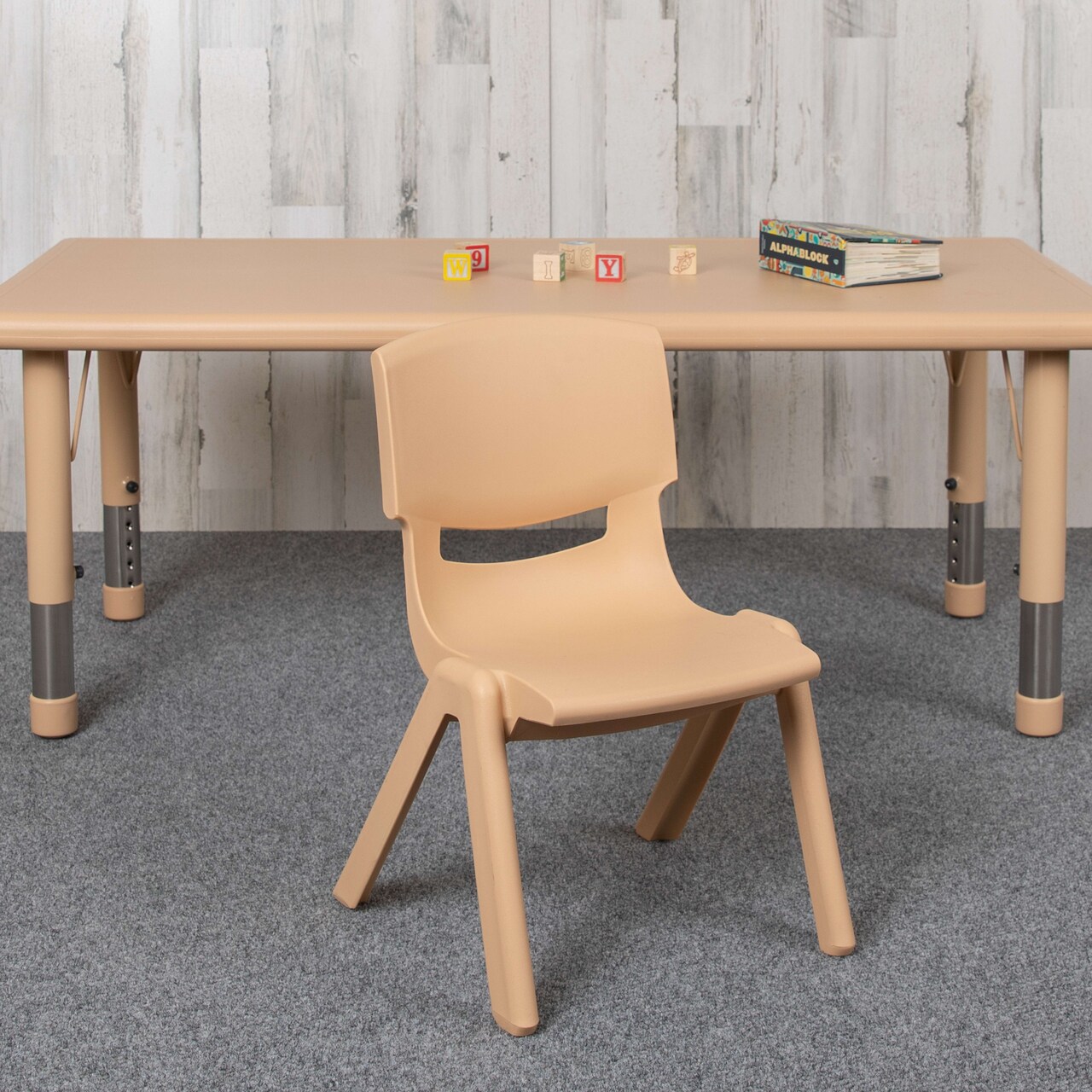 Emma and Oliver 10 Pack Plastic Stackable School Chair with 10.5" Seat Height